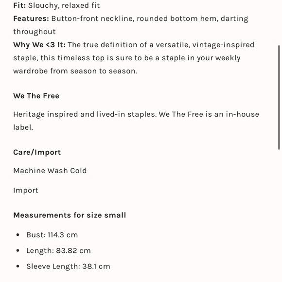 We The Free Sammi Babydoll Top NWOT - Picture 9 of 9